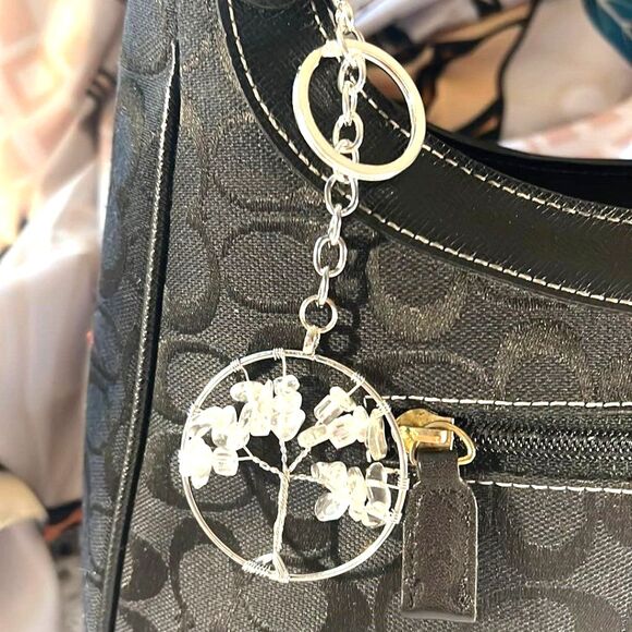 Genuine Gemstone Tree of Life Purse Charm Keychain - New - - Picture 2 of 6